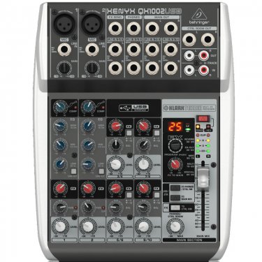 河南百灵达 Behringer QX1002USB 模拟调音台 10通道内置USB音频接口调音台 直播K歌调音台